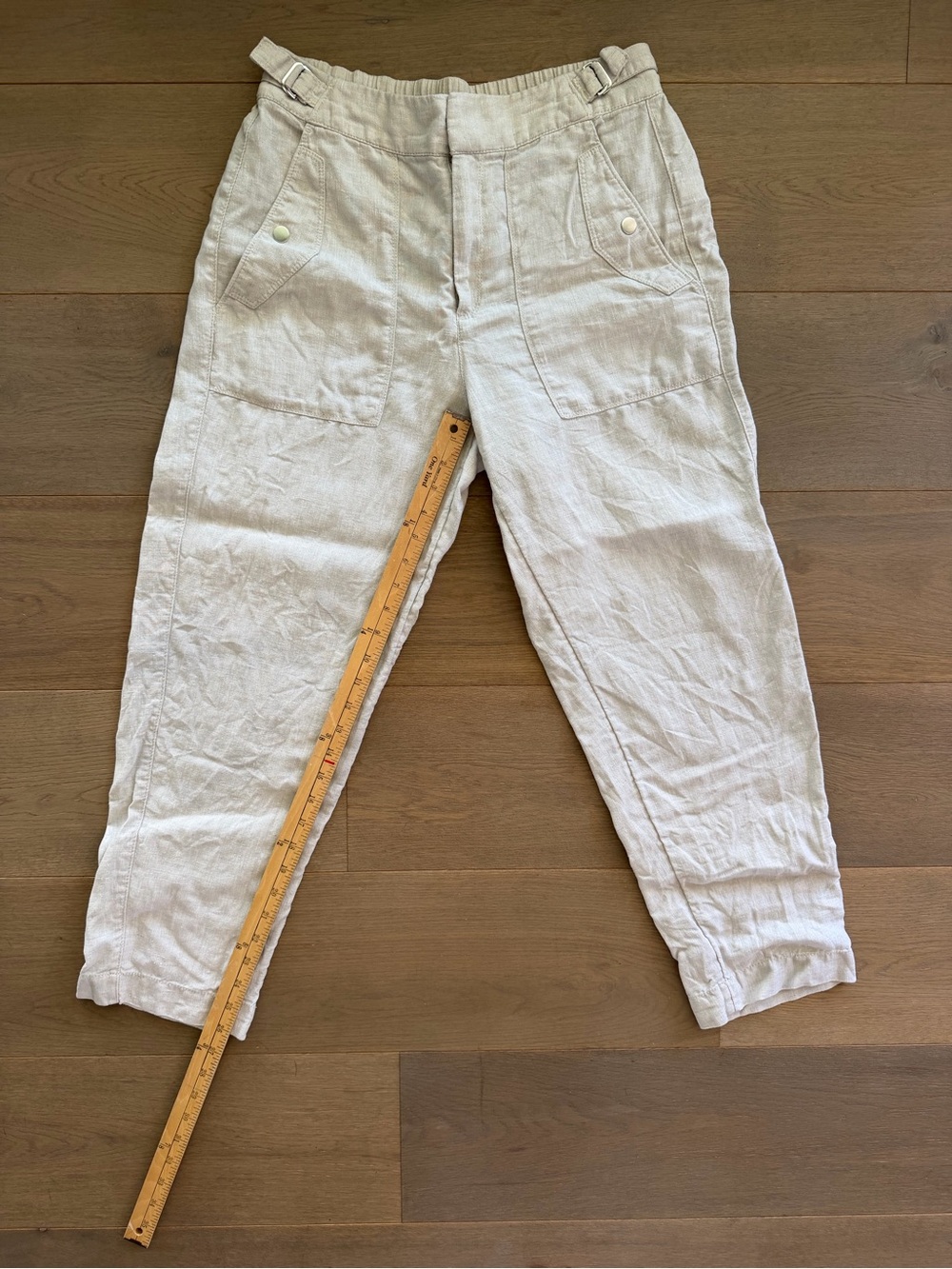 Athleta Women’s Casual Linen Blend cropped Pants in Natural Beige